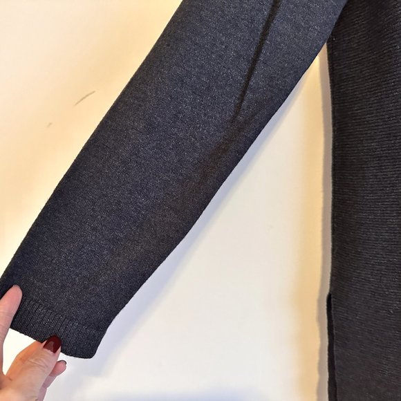 Cable & Gauge Dark Gray Cowl Neck Long Sweater - Picture 5 of 7